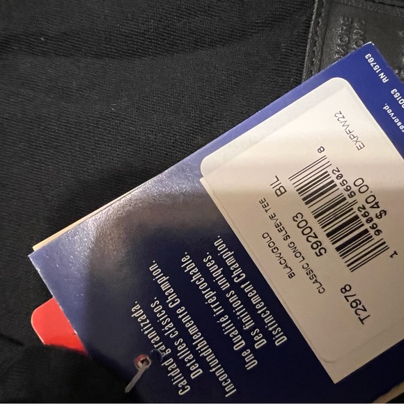 Champion long sleeve black and gold/faux leather c shirt Size L - Picture 4 of 4